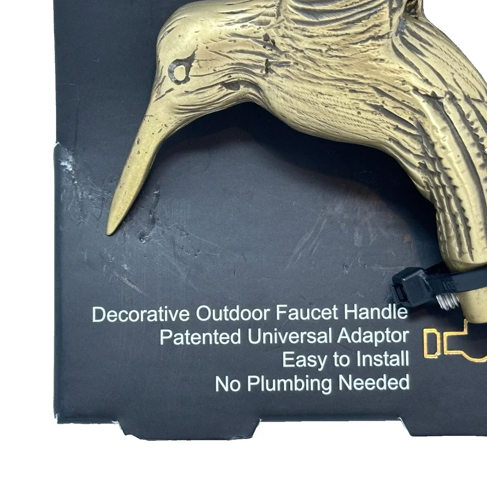 Festive Faucets Brass Outdoor Faucet Handle H517C Hummingbird Spigot Garden Gift